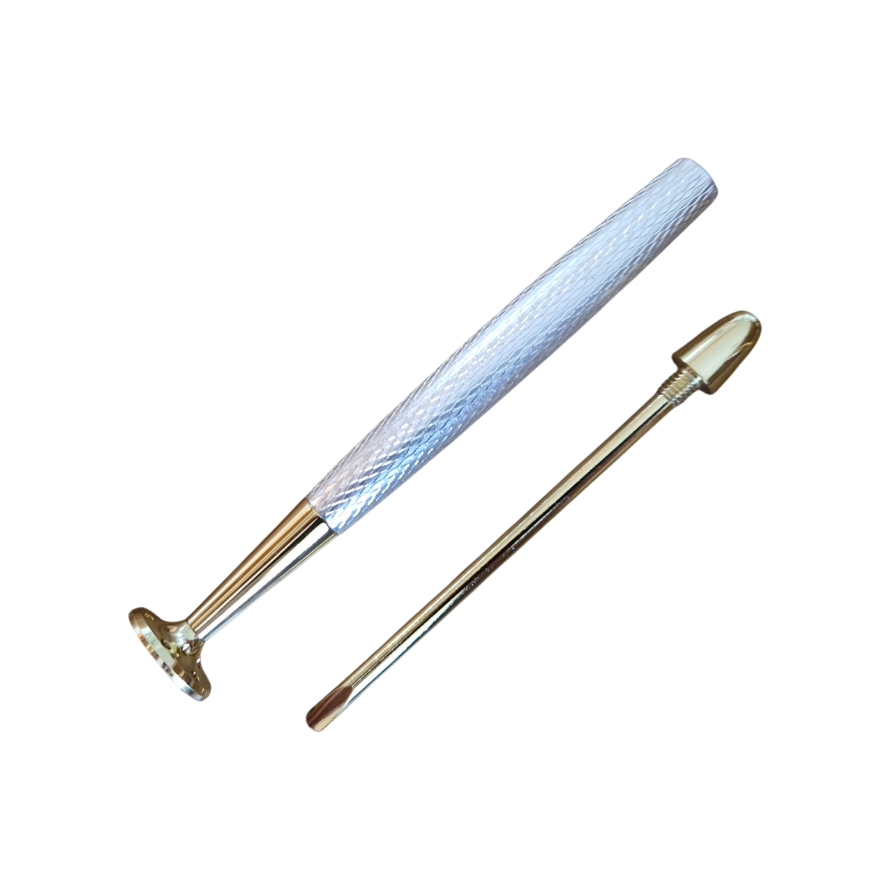 Pipe tamper - 2-part - silver / gold